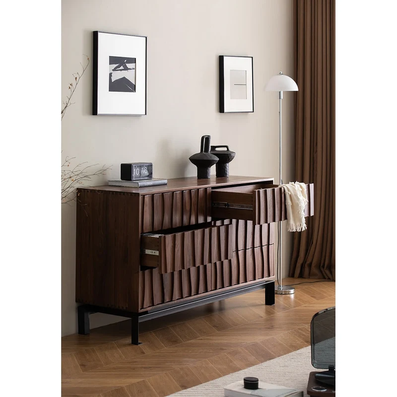 Elevate Wind Design Black Walnut Wood Sideboard