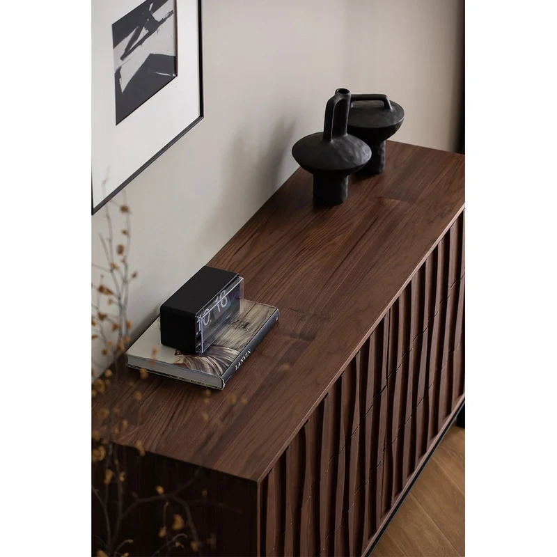 Elevate Wind Design Black Walnut Wood Sideboard