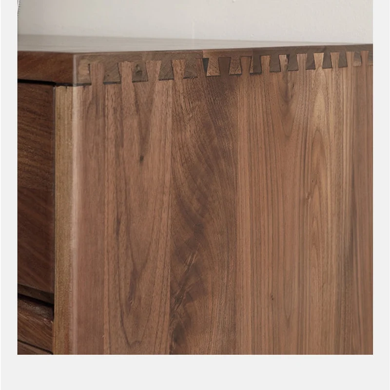 Classic Elegance Snow Glass Solid Walnut Wood Sideboard