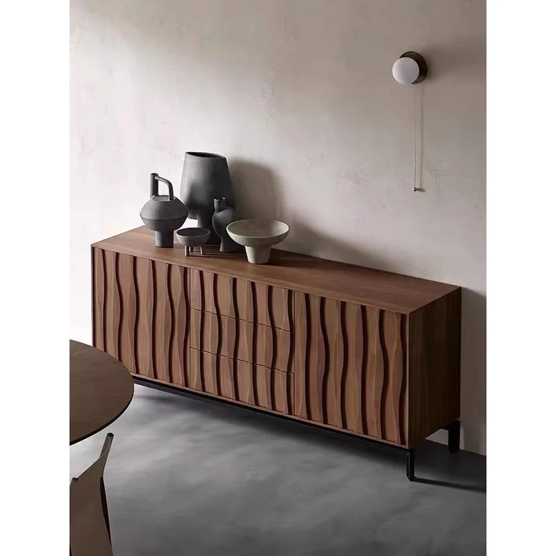 Emblem Waterflow Design Solid Walnut Wood Sideboard