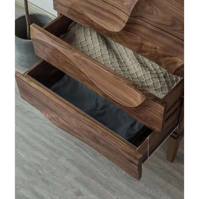 Lush Wave Layer Solid Walnut Wood Dresser