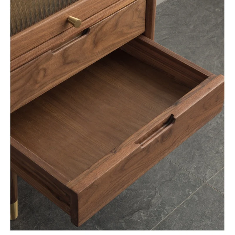 Small Solid Walnut Wood Side Cabinet