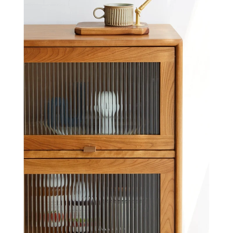 Small Solid Walnut Wood Side Cabinet