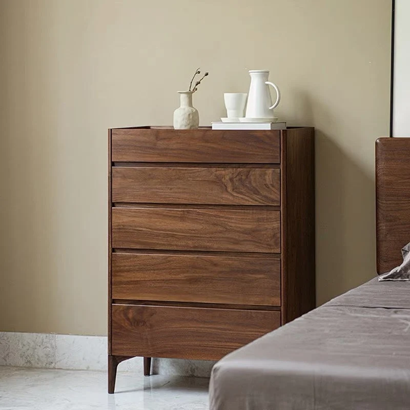 Layer Upon Layer in Balance Solid Walnut Wood Dresser with 5 Drawers