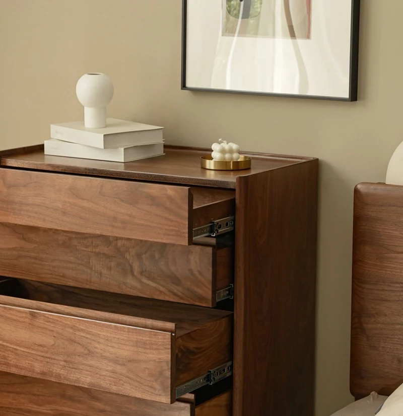 Layer Upon Layer in Balance Solid Walnut Wood Dresser with 5 Drawers