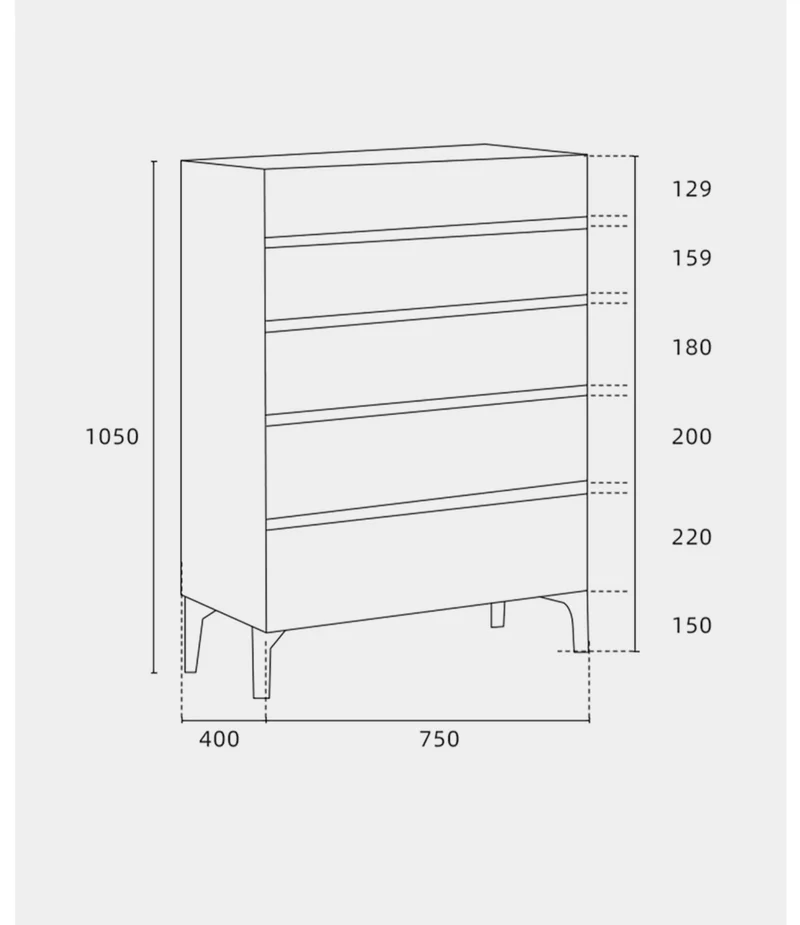 Layer Upon Layer in Balance Solid Walnut Wood Dresser with 5 Drawers