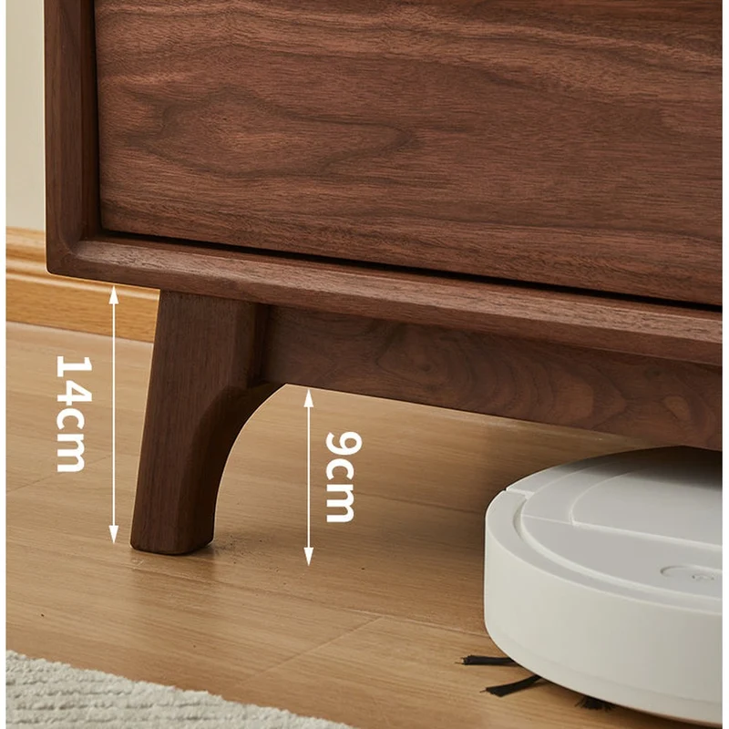 Stylish Wave Solid Black Walnut Wood Dresser