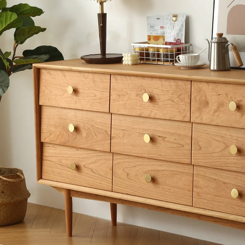 FusionEdge Charming 9-Drawer Solid Cherry Wood Dresser