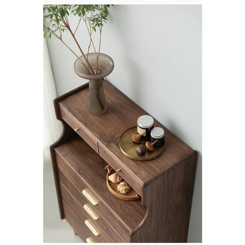 Wildflower Solid Black Walnut Wood Top Open Space Cabinet