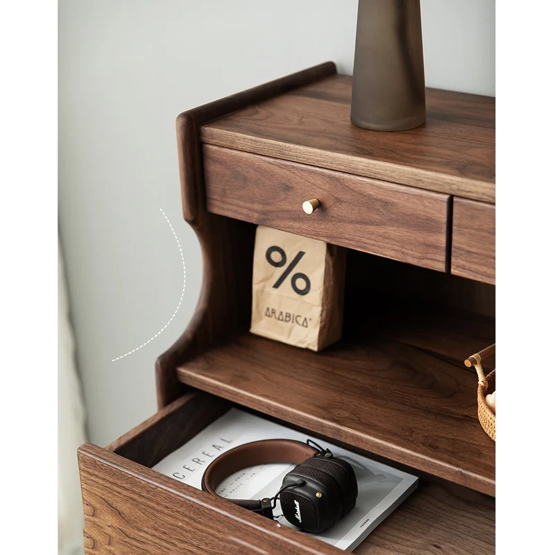 Wildflower Solid Black Walnut Wood Top Open Space Cabinet