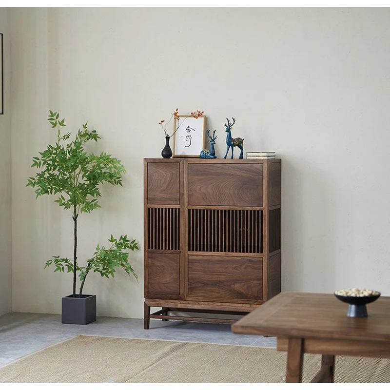 East Full Frame Balance Solid Walnut Wood Cabinet
