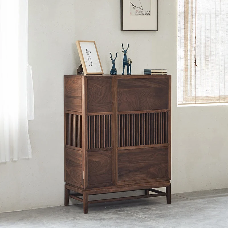 East Full Frame Balance Solid Walnut Wood Cabinet