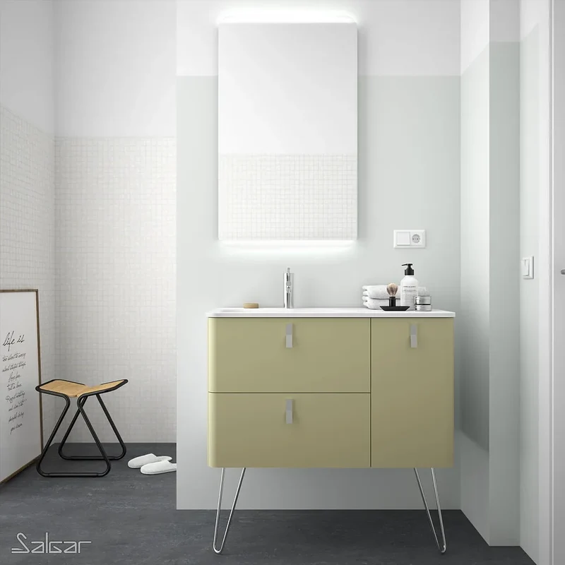 Mueble de Baño con Patas con Lavabo Salgar Uniiq 120 cm Verde Salvia