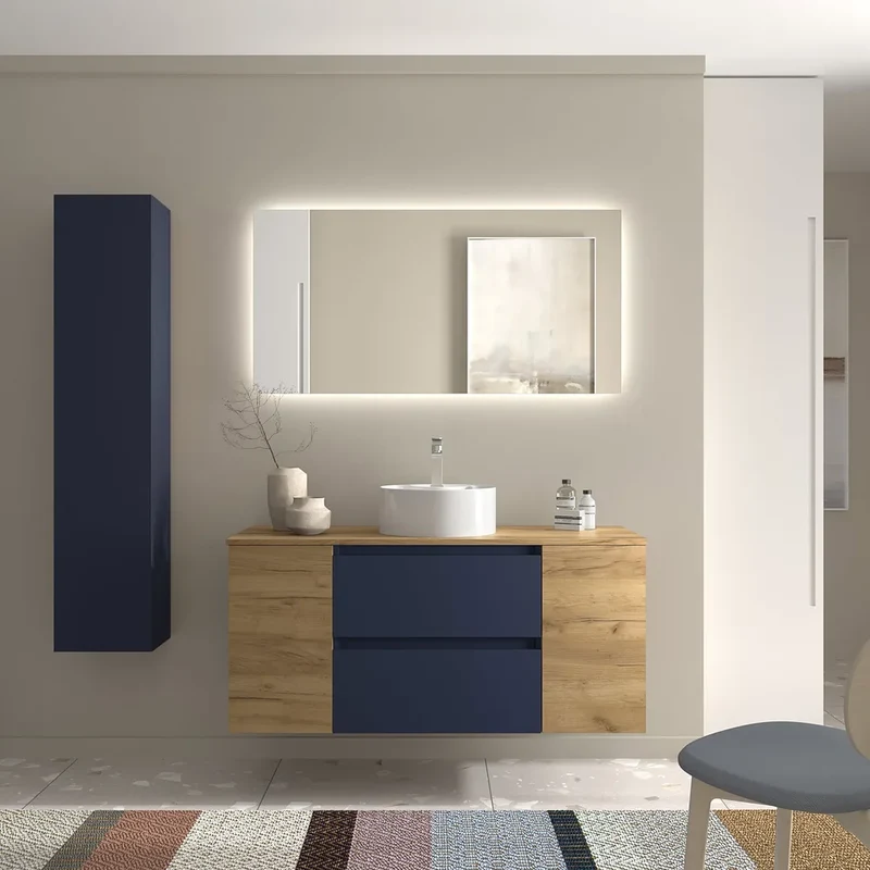 Mueble de Baño Lavabo sobre Encimera Salgar Bequia Plus 120 cm Azul