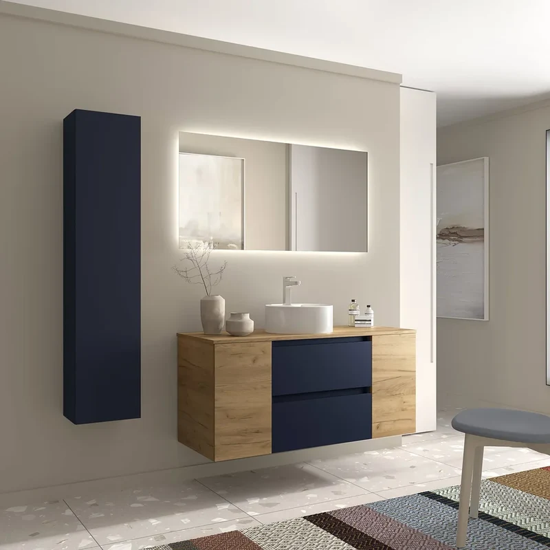 Mueble de Baño Lavabo sobre Encimera Salgar Bequia Plus 120 cm Azul