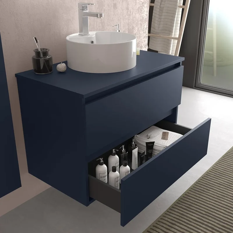 Mueble de Baño con Lavabo y 4 Cajones Salgar Bequia 120 cm Azul