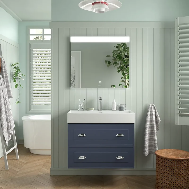 Mueble de Baño 2 Cajones Salgar Renoir 80 cm Azul
