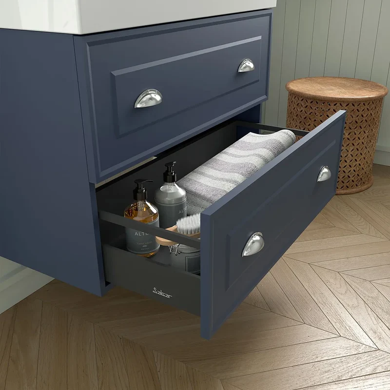 Mueble de Baño 2 Cajones Salgar Renoir 80 cm Azul