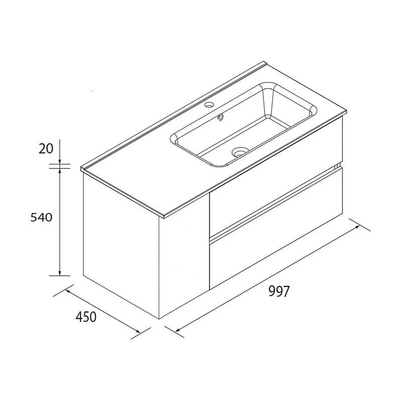 Mueble de Baño con Lavabo Salgar Bequia Plus 100 cm