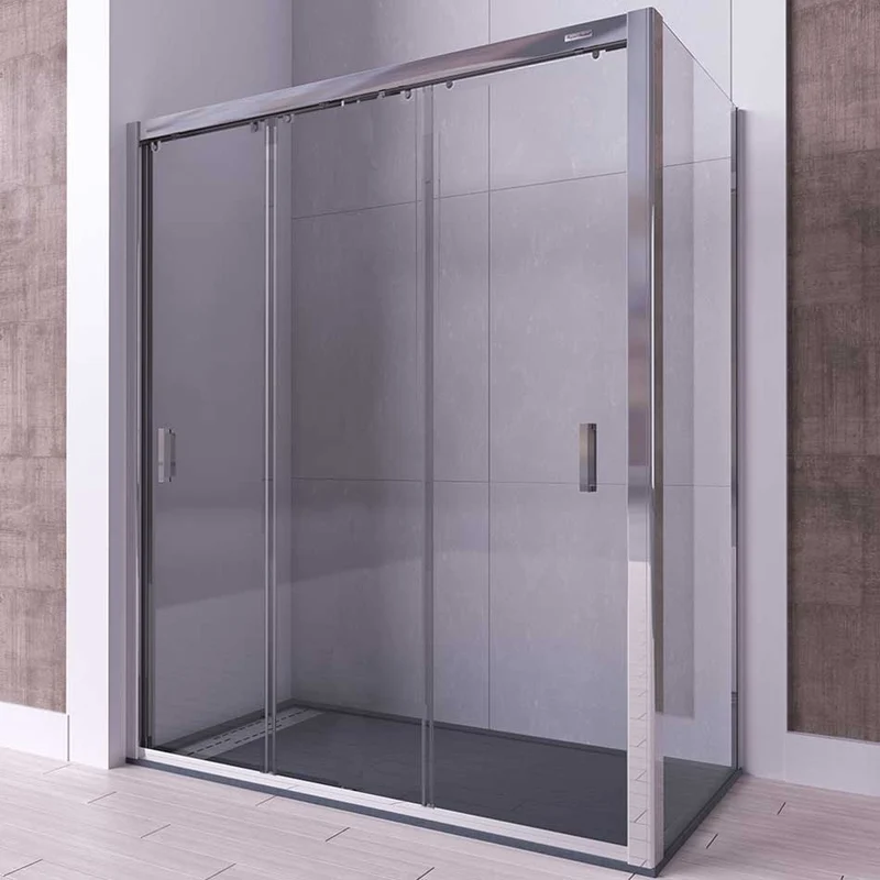 Mampara ZIRCON de Seviban a Medida. 3 Puertas Correderas. Opción Lateral Fijo.
