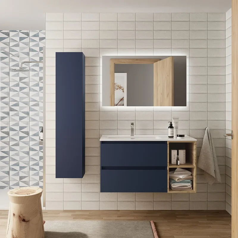 Mueble de Baño con Lavabo Salgar Bequia Plus 90 cm Azul