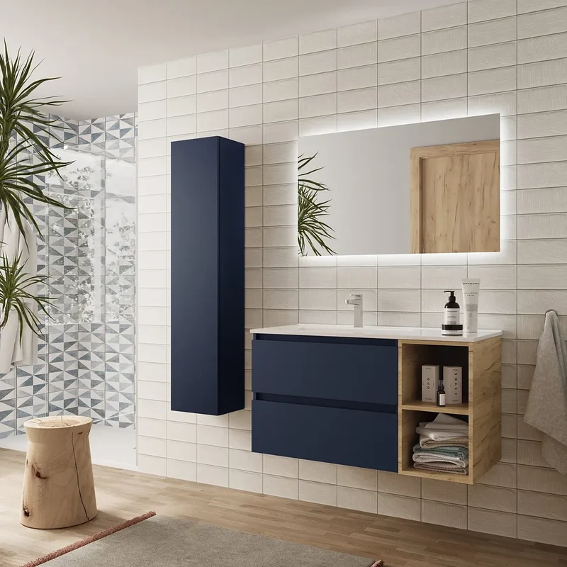 Mueble de Baño con Lavabo Salgar Bequia Plus 90 cm Azul
