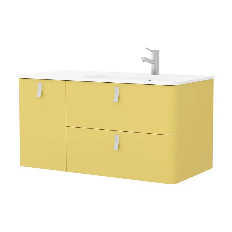 Mueble de Baño con Lavabo Salgar Uniiq 120 cm Amarillo Paja