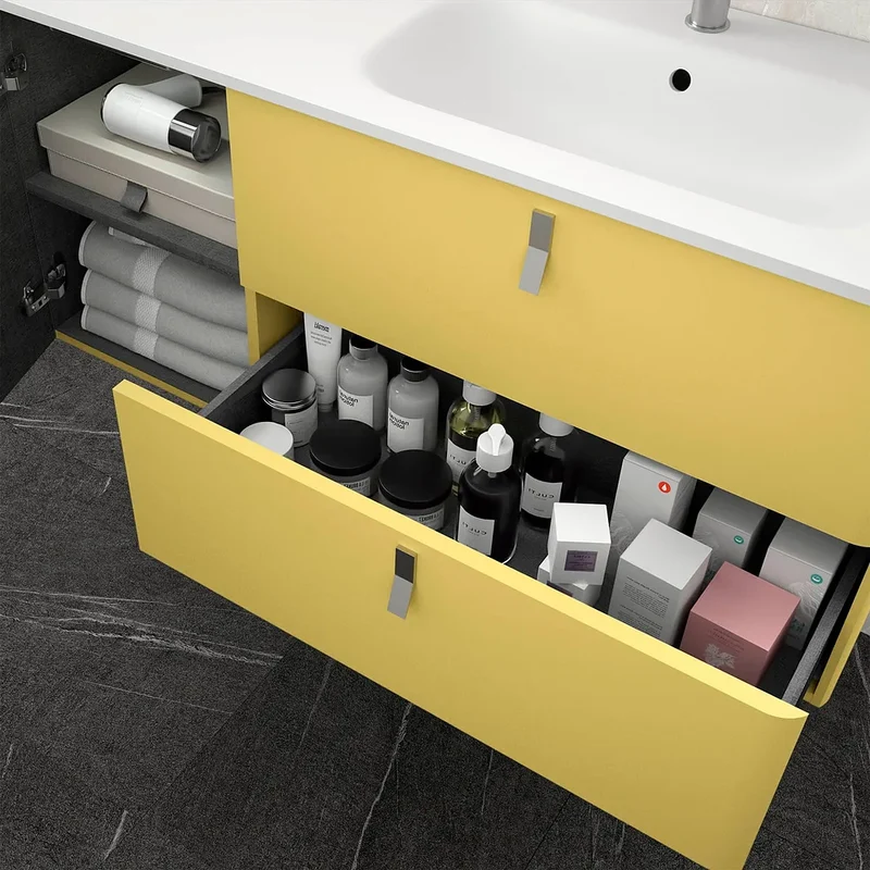 Mueble de Baño con Lavabo Salgar Uniiq 120 cm Amarillo Paja