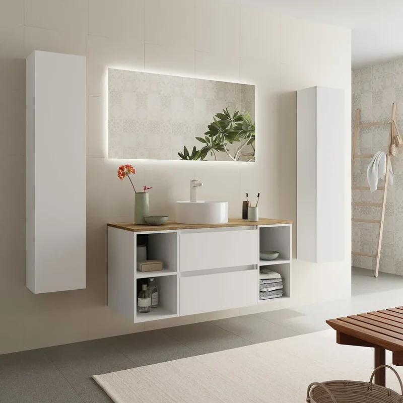Mueble de Baño Lavabo sobre Encimera Salgar Bequia Plus 120 cm Blanco Mate