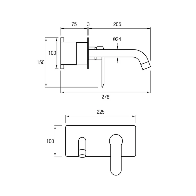 Grifería Monomando Empotrada KENIA para Lavabo | Cromo Brillante | Cartucho Sedal | Caja Registro Incluida