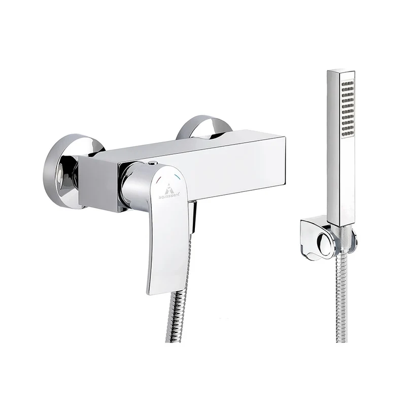 Grifo Monomando Ducha ORLEANS Cromo de Aquassent | Rociador Lluvia | Flexo Acero Inox 150-180cm
