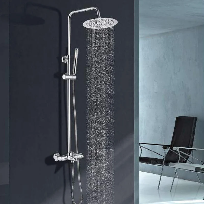 Sistema Ducha Termostática BALI Aquassent | Barra Regulable 92-138cm | Cromo Brillante