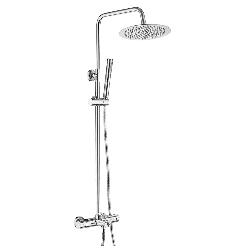 Sistema Ducha Termostática BALI Aquassent | Barra Regulable 92-138cm | Cromo Brillante