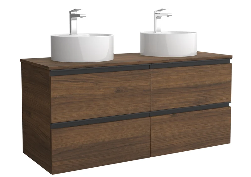 SALGAR 115979 BEQUIA METAL Mueble de Baño 140cm Nogal