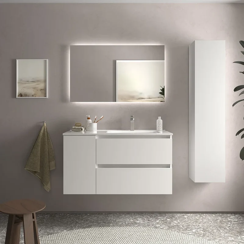 Mueble de Baño con Lavabo Salgar Bequia Plus 90 cm Blanco Mate