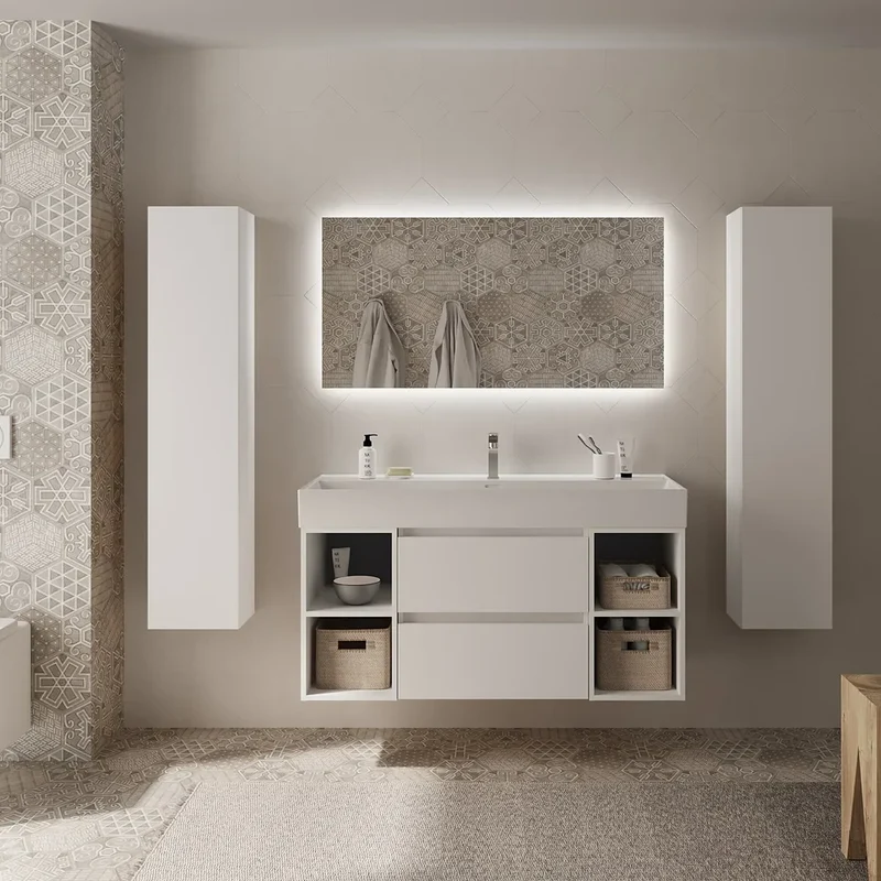 Mueble de Baño con Lavabo Salgar Bequia Plus 120 cm Blanco Mate