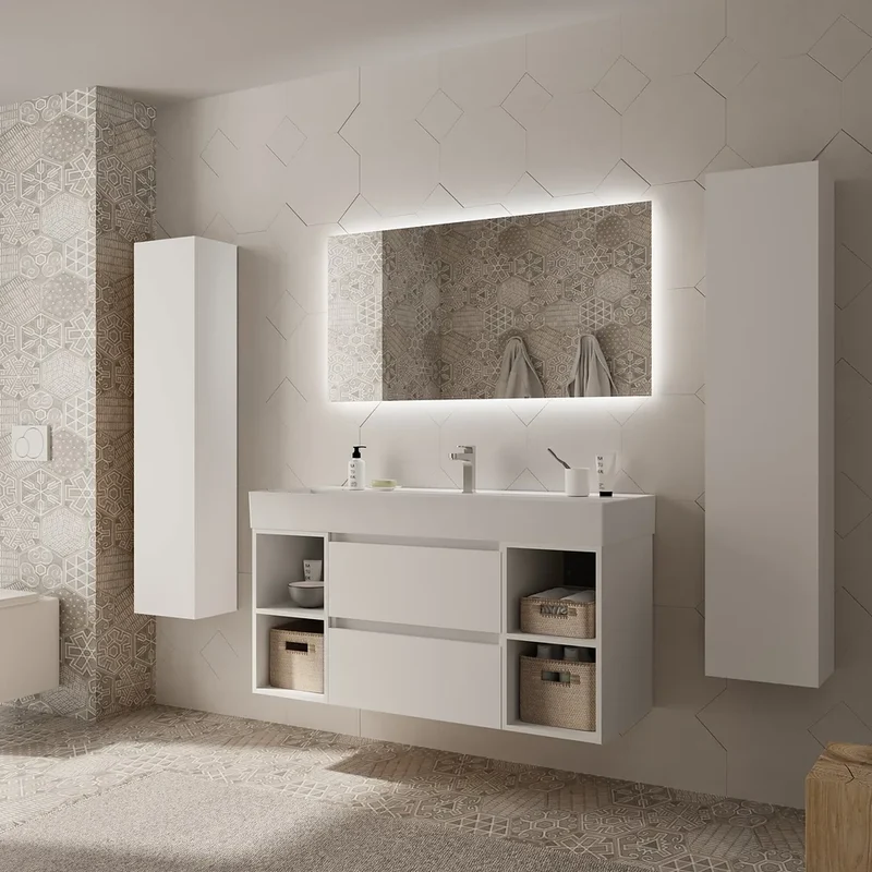Mueble de Baño con Lavabo Salgar Bequia Plus 120 cm Blanco Mate