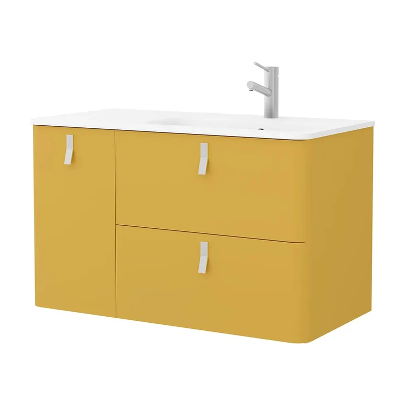 Mueble de Baño con Lavabo Salgar Uniiq 120 cm Amarillo Sol