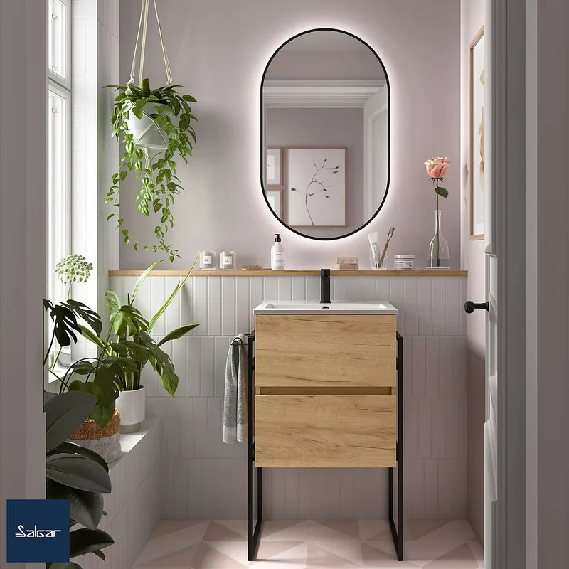 Mueble de Baño Suspendido con Lavabo y 2 Cajones Salgar Fussion Line