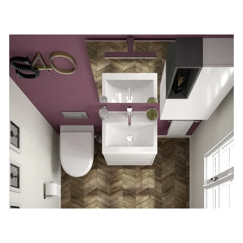 Mueble de Baño Suspendido con Lavabo y 2 Cajones Salgar Fussion Line