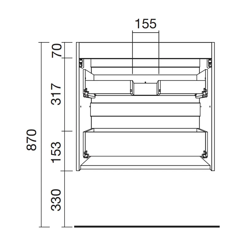 Mueble de Baño Suspendido con Lavabo y 2 Cajones Salgar Fussion Line