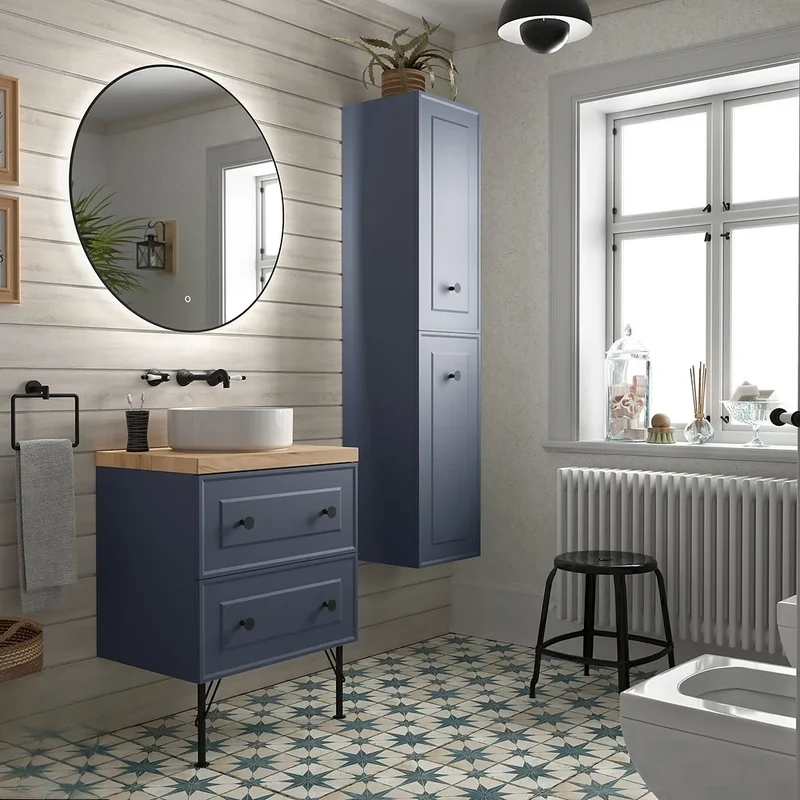 Mueble de Baño 2 Cajones Salgar Renoir Azul