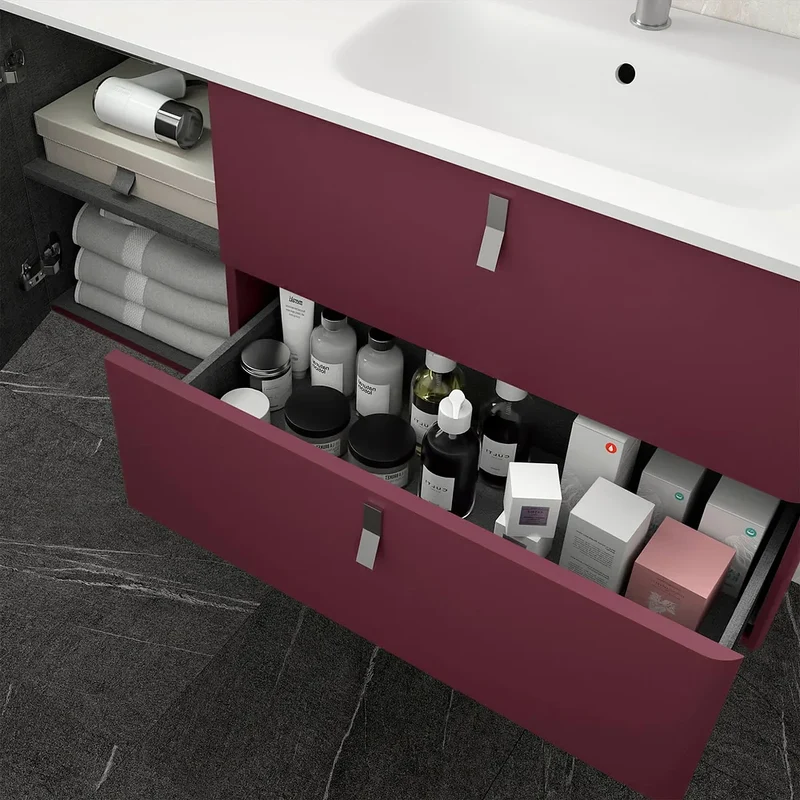 Mueble de Baño con Patas con Lavabo Salgar Uniiq 120 cm Granate