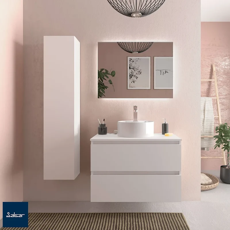 Mueble de Baño Suspendido con Lavabo Salgar Bequia Blanco Mate