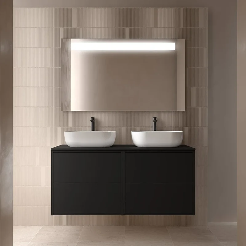 Mueble de Baño Suspendido con Encimera Salgar Optimus Negro