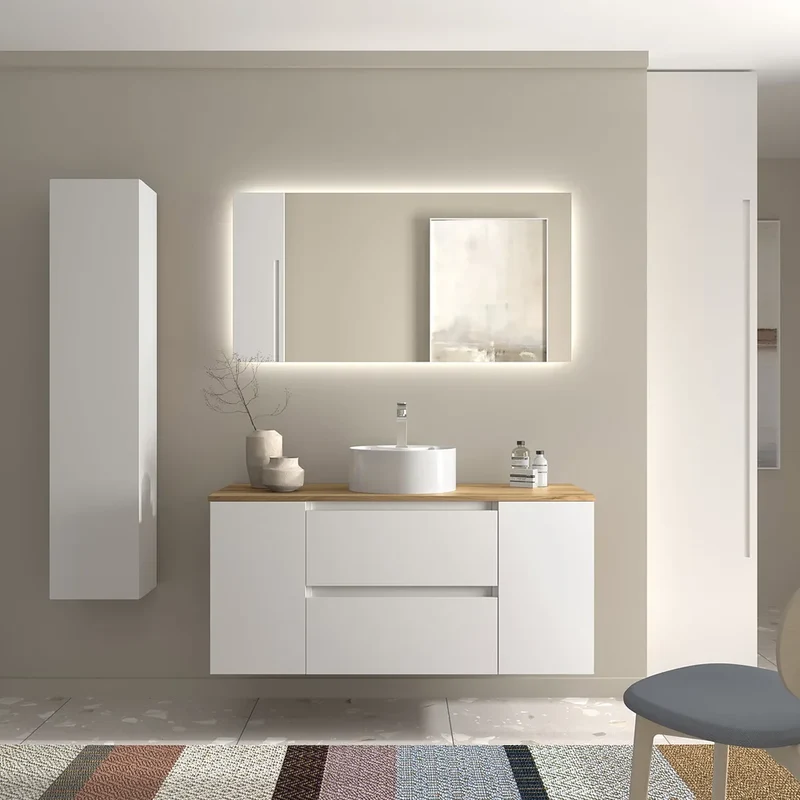Mueble de Baño Lavabo sobre Encimera Salgar Bequia Plus 120 cm Blanco Mate