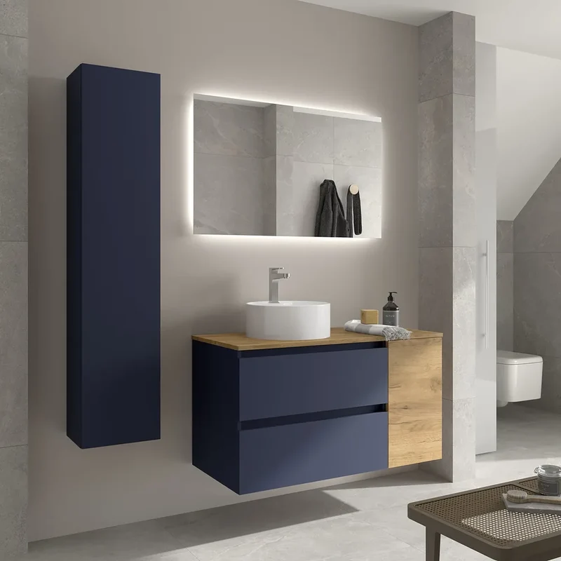 Mueble de Baño con Lavabo y 2 Cajones Salgar Bequia Azul