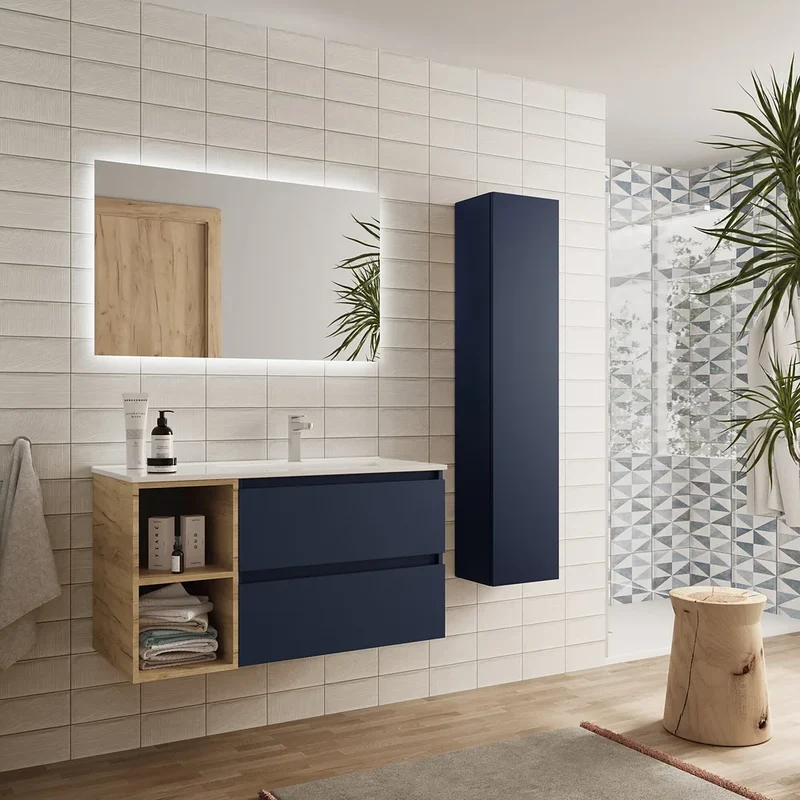 Mueble de Baño con Lavabo Salgar Bequia Plus 90 cm Azul
