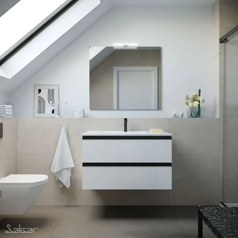 Espejo de Baño Salgar Spirit 90 cm Blanco Brillo