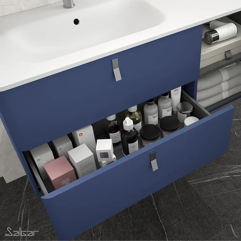 Mueble de Baño con Lavabo Salgar Uniiq 120 cm Azul